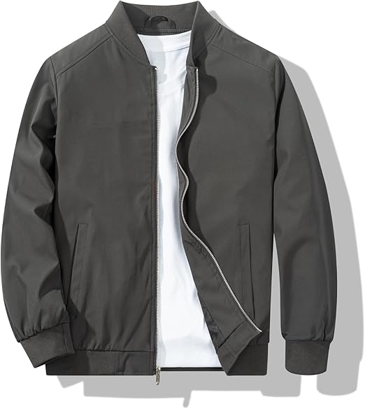 Men's Bomber Jacket Fashion Stylish Lightweight Windbreaker Spring Fall Casual Jackets for Men