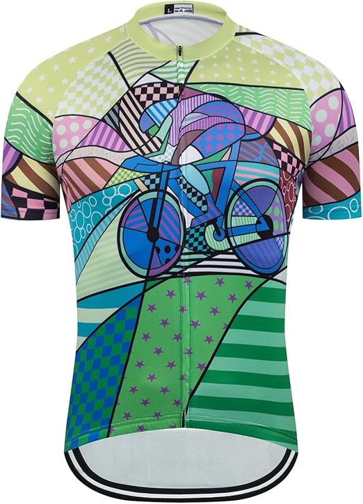 Men's Cycling Jersey Short Sleeve Quick Dry Breathable Reflective with 3 Rear Pockets + Zipper Pocket Biking Shirts
