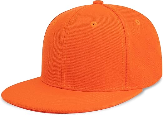 Flat Bill Visor Classic Snapback Hat Blank Adjustable Brim High Top End Trendy Color Style Plain Tone Baseball Cap