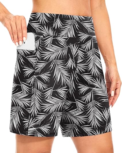 Women's 7 Shorts with Pockets High Waisted Stretch Athletic Long Shorts for Women Workout Casual