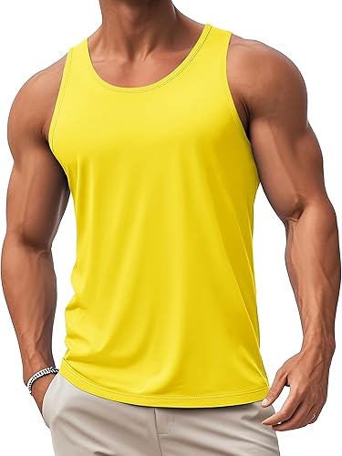 Mens Workout Tank Tops Undershirt Cotton Muscle Athletic Sleeveless Shirts for Gym