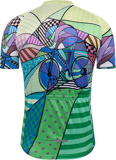Men's Cycling Jersey Short Sleeve Quick Dry Breathable Reflective with 3 Rear Pockets + Zipper Pocket Biking Shirts