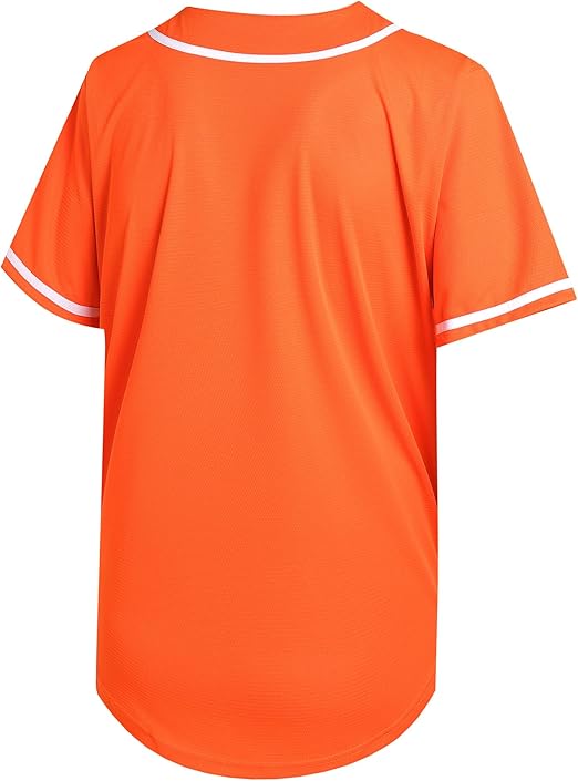 Pullonsy Blank Baseball Jersey for Men Women Full Button Up Short Sleeves Shirts Hip Hop Hipster Sports Uniforms
