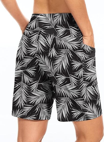Women's 7 Shorts with Pockets High Waisted Stretch Athletic Long Shorts for Women Workout Casual