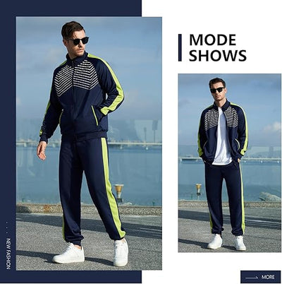 Men's Tracksuit Athletic Sports Casual Full Zip Sweatsuit