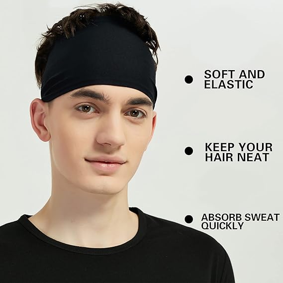 Moisture Wicking Workout Headband, Sweatband Headbands for Running,Cycling,Football,Yoga,Hairband for Women and Men