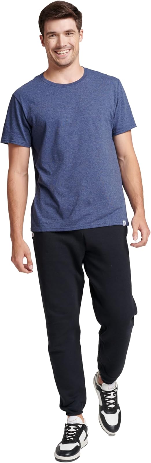 Athletic Men's Dri-Power Cotton Blend Short Sleeve Tees, Moisture Wicking, Odor Protection, UPF
