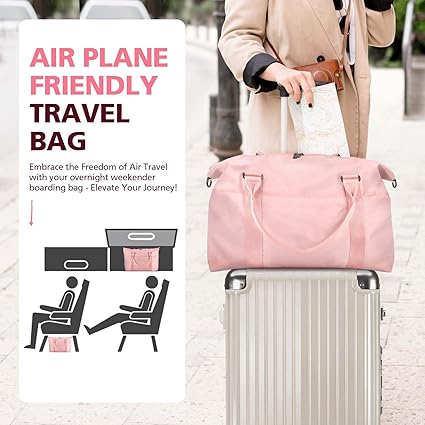 TOPBAG Travel Duffle Bag, Waterproof Weekender Bag Carry On Tote Bags for Women, Duffel Bag Sport Gym Bag for Men, Hospital Bag for Labor and Delivery, Overnight Bag Luggage Bag with Trolley Sleeve