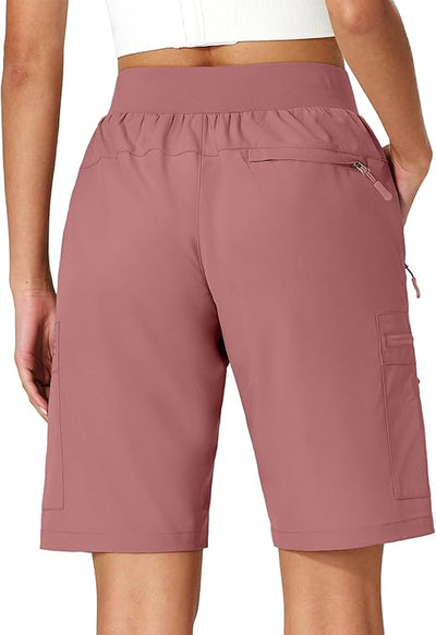 Women's Hiking Cargo Shorts Quick Dry Lightweight Summer Shorts with Zipper Pockets for Travel Golf Camping