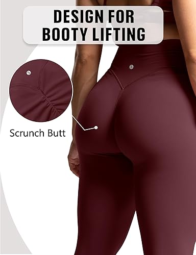 High Waisted Yoga Leggings for Women Butt Lifting Scrunch Tummy Control Buttery Soft Pants for Workout