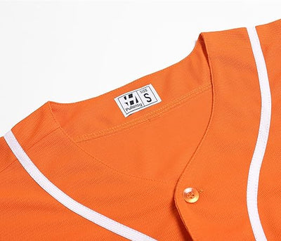 Pullonsy Blank Baseball Jersey for Men Women Full Button Up Short Sleeves Shirts Hip Hop Hipster Sports Uniforms