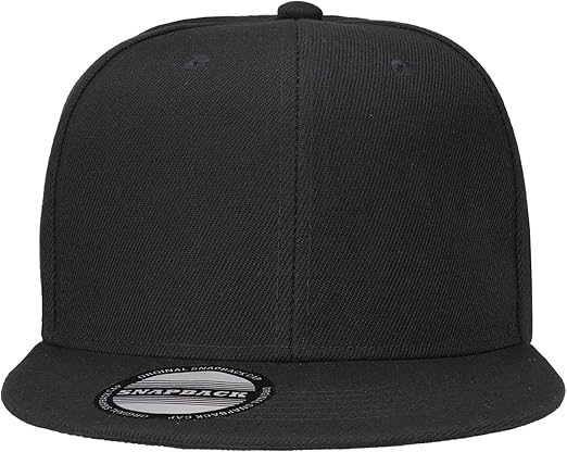 Classic Snapback Hat Cap Hip Hop Style Flat Bill Blank Solid Color Adjustable Size