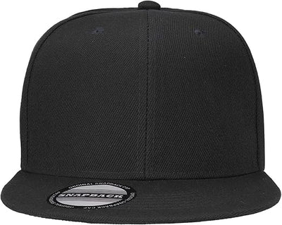 Classic Snapback Hat Cap Hip Hop Style Flat Bill Blank Solid Color Adjustable Size
