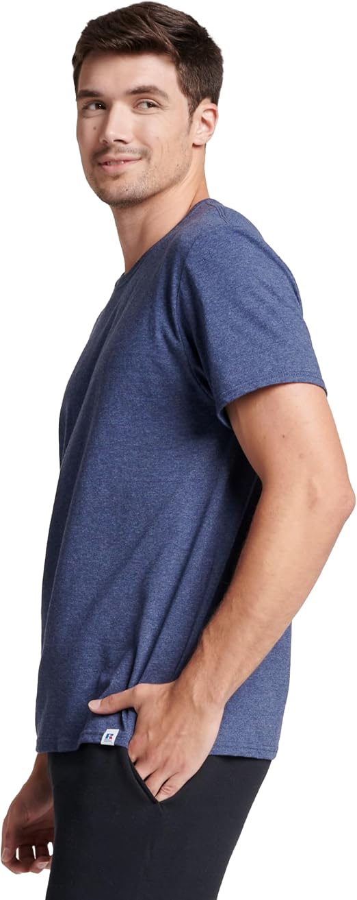 Athletic Men's Dri-Power Cotton Blend Short Sleeve Tees, Moisture Wicking, Odor Protection, UPF