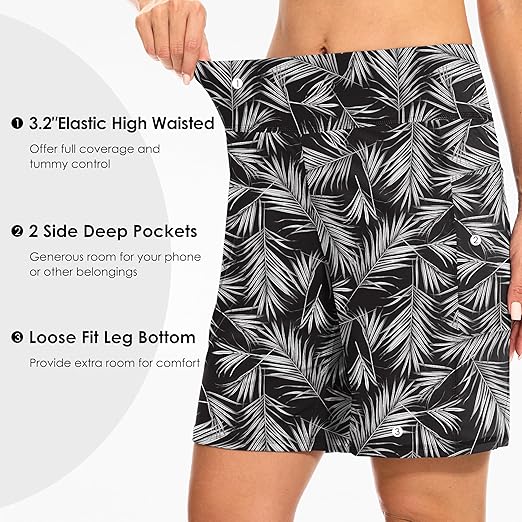 Women's 7 Shorts with Pockets High Waisted Stretch Athletic Long Shorts for Women Workout Casual