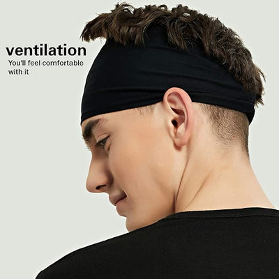 Moisture Wicking Workout Headband, Sweatband Headbands for Running,Cycling,Football,Yoga,Hairband for Women and Men