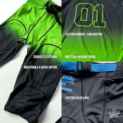 Custom Unisex Adult Youth Logo Color Football Uniform - Includes Jersey & Pants