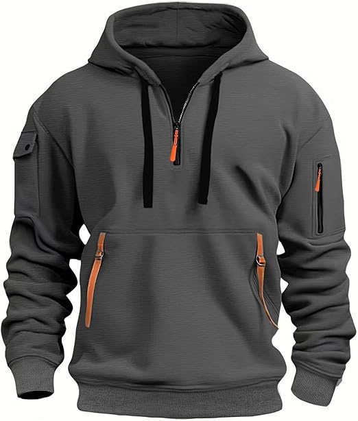 MANTORS Men's Fleece Hoodie Casual Long Sleeve 1/4 Zipper Pullover Sweatshirts