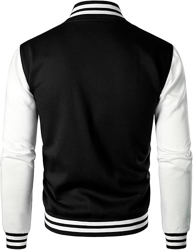 HOOD CREW Man’s Varsity Baseball Jacket Cotton Blend Letterman Jackets