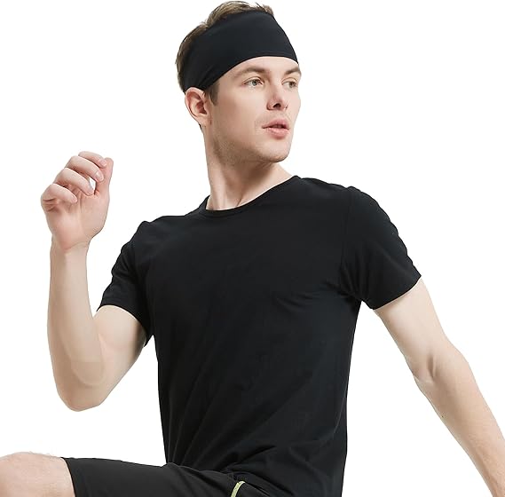Mens Stretchy Headband for Football,Cycling,Basketball,Yoga,Fitness Workout Unisex Quick-Dry Sweatband