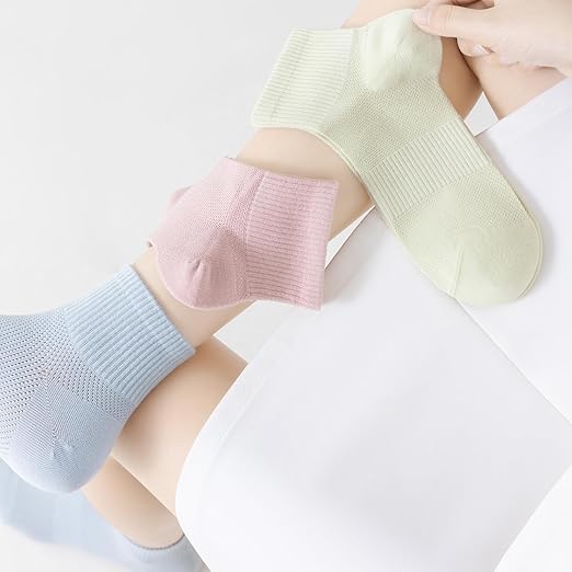 Women's Cotton Crew Socks-Breathable, Moisture-Wicking,Casual&Athletic Wear|Soft Calf Socks with Arch Support