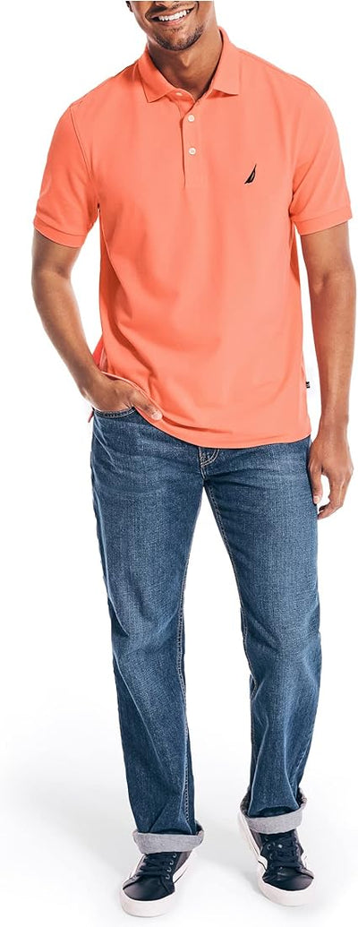 Nautica Men's Short Sleeve Solid Stretch Polo Shirt