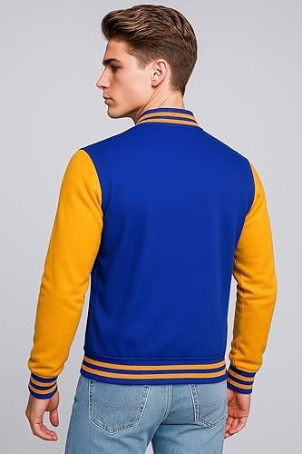 Men's Imperial Blue Varsity Jacket I High School Varsity Letterman Jacket I Bomber Style Baseball Jackets