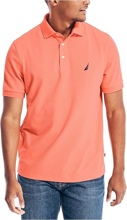 Nautica Men's Short Sleeve Solid Stretch Polo Shirt