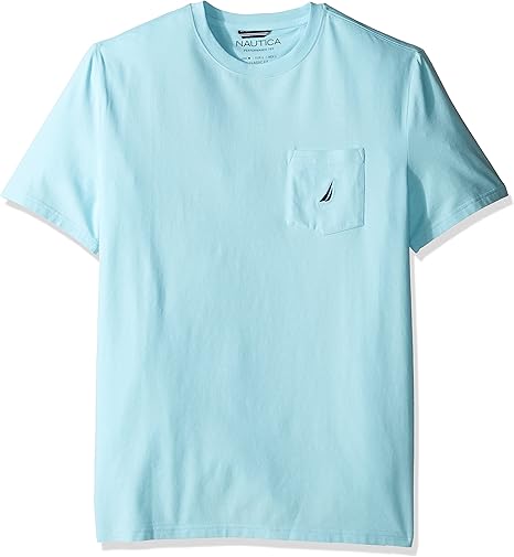 Men's Solid Crew Neck Short-Sleeve Pocket T-Shirt