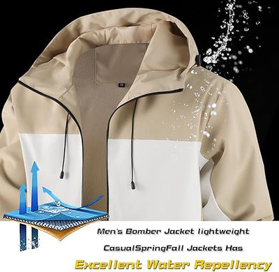 Men's lightweight outdoor jacket with water resistant properties and zipped pockets rain jacket block wind