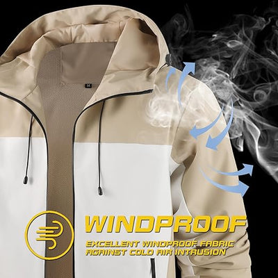 Men's lightweight outdoor jacket with water resistant properties and zipped pockets rain jacket block wind